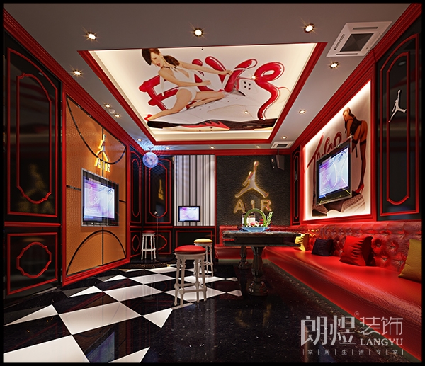 紅色情調(diào)ktv包間設(shè)計(jì)效果圖